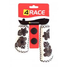 gripy 4RACE bílo-hnědé imitace kůže květy 135+95mm