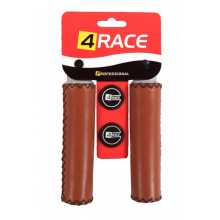 gripy 4RACE hnědé imitace kůže 130mm