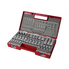 hlavice nástrčné a zástrčné TORX, sada 32ks, 61CrV5, FORTUM