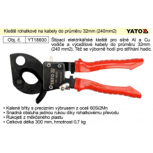 Kleště ráčnové rohatkové na kabely do průřezu 240mm2