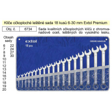 Klíče očkoploché leštěné sada 18 kusů 6-30mm CrV