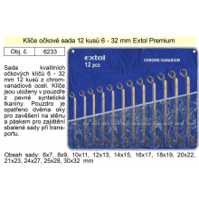 Klíče očkové sada 12 kusů 6-32mm CrV