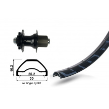 kolo zapletené 27,5“ XLC Rodi Ready 584-25 zadní 32 děr Niro