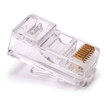 Konektor RJ45 modulární telefonní 8/8, 3u plochá licna (balení 100ks)