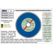 Kotouč diamantový celoobvodový 250x25,4mm pro řezačky