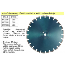 Kotouč diamantový  Extol Industrial na asfalt 400mm segmentový pro řezací stroje