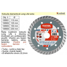 Kotouč diamantový Long Life turbo 230mm