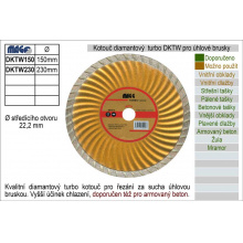 Kotouč diamantový turbo pro úhlové brusky DKTW230