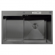 Nerezový dřez MIXXUS MH7849R-HK GRAPHITE se sifonem, grafitový | MH7849R-HK GRAPHITE