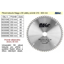 Pilový kotouč s SK plátky 500x30mm 60 zubů Magg