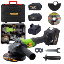 PROCRAFT PGA20 Aku úhlová bruska 125mm, bezuhlíková, 20V, tlačítkový vypínač, BEZ BATERIE