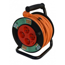 Prodlužovací kabel 25 m na cívce 4 zásuvky, IP20, 16A