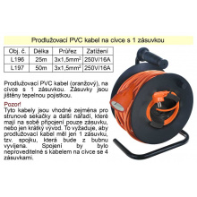 Prodlužovací kabel 50 m na cívce 1 zásuvka