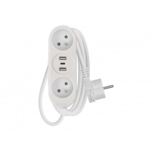 Prodlužovací přívod 2 zásuvky 1,4m EMOS P0211E USB