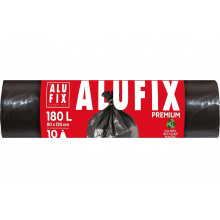 Pytel na odpad Alufix, 80 x 120 cm, 180 l, 45 mikronů, LDPE, 10 ks, černý