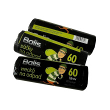 Pytel na odpad Balis, 60 l, 9 mikronů, HDPE, černý, 20 ks