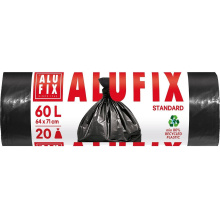 Sáček na odpad Alufix, 64 x 71 cm, 60 l, 15 mikronů, HDPE, 20 ks, černý