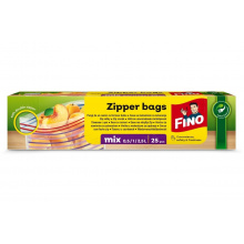 Sáček rychlouzavírací na zip Fino Zipper Bags, mix velikostí 0,5/1/2,5 l, 25 ks, čirý