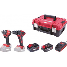Set WORCRAFT XCUBE031 Aku rázový utahovák 450 Nm a Aku vrtačka 50Nm CHD-S20LiB, 2x baterie