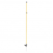 Sklolaminátová oválná tyčka pro elektrický ohradník 160 cm, nášlap a hrot, 2 izolátory