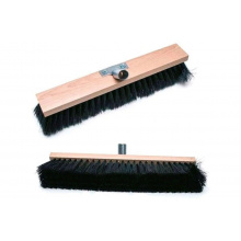 Smeták na hůl, 60 cm, dřevěný s kovovým držákem, syntetická vlákna, hnědý