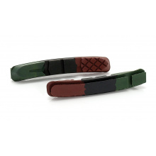 špalíky-gumičky XLC BS-X09 zeleno/černo/hnědé 72mm BS-Plus 2páry