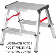 STREND PRO Schůdky skládací oboustranné, 4 stupně, 81cm, nosnost 125kg