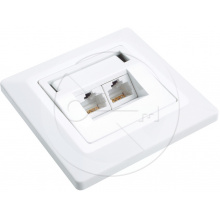 SX9-2-5E-UTP-WH - zásuvka 2x RJ45 CAT5E UTP