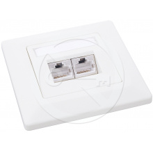 SX9-2-6-STP-WH - zásuvka 2x RJ45 CAT6 STP