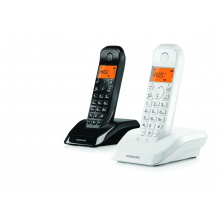 Telefon bezšňůrový Motorola S1202 Duo, černo-bílý