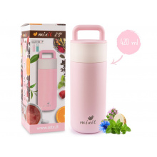 termoska Mixit 2go s čajovým sítkem 420ml růžová