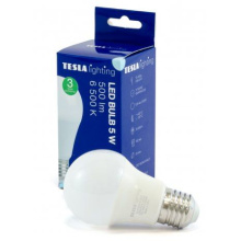 Tesla - LED žárovka BULB, E27, 5W, 230V, 500lm, 25 000h, 6500K studená bílá