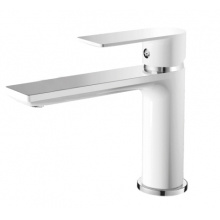 Umyvadlová baterie MIXXUS PREMIUM ALEX 001 LONG (NUT) WHITE-CHROME, bílý-chrom | ALEX 001 LONG (NUT) WHITE-CHROME