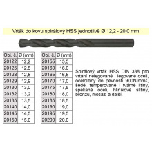 Vrták do kovu HSS 30,0mm - jednotlivě  stopka 13mm