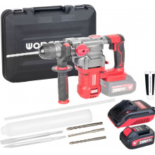 WORCRAFT CRH-S20LiBDM Aku vrtací kladivo SDS+, 4.5J, 20V, bezuhlíkové, 1x4.0Ah, nabíječka