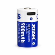 XTAR 16340 3,6 V 900 mAh USB-C 2,7 A nabíjecí Li-ion baterie