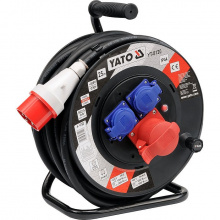 YATO Prodlužovací kabel na cívce 25m, 400V 5x2,5mm, gumová izolace, 3 zásuvky YT-8120