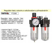 YATO Regulátor tlaku vzduchu s odlučovačem a přimazáváním, 1/4