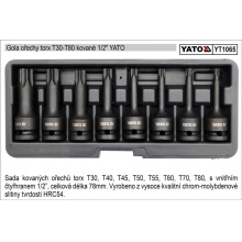 YATO Zástrčné hlavice TORX T30-T80 gola ořechy sada 8 kusů kované