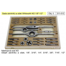 Závitníky a očka sada Whitworth 1/8